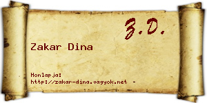 Zakar Dina névjegykártya